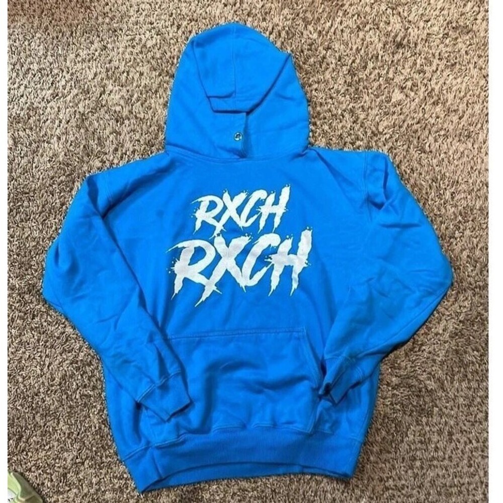 Rich Rich Royal Blue Pullover Hoodie Sweater Men Size Small